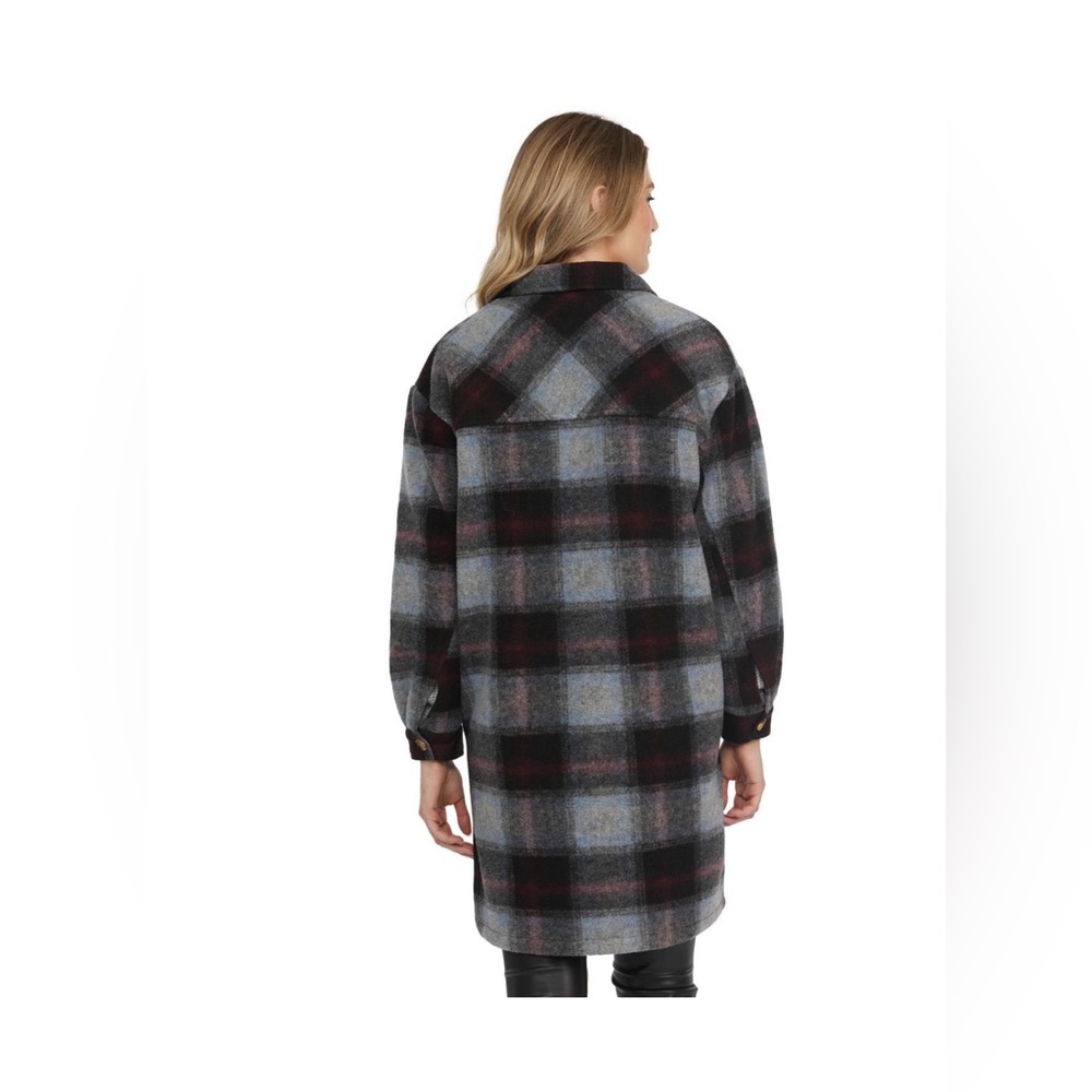 Mexx Midi Plaid Flannel Shacket - Picture 2 of 4